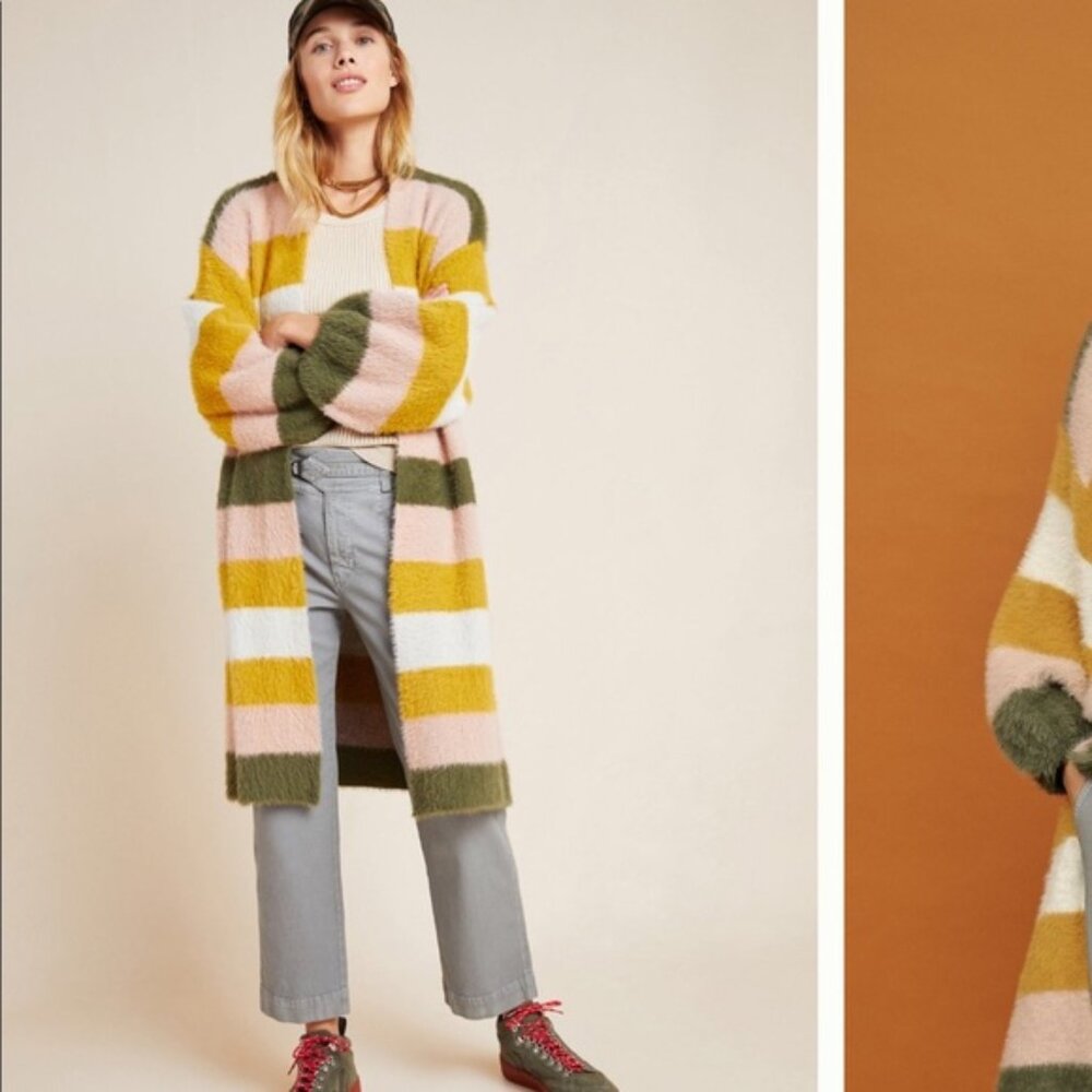 Anthropologie Striped Long Cardigan - O/S - Picture 1 of 8